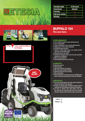 राइडिंग लॉन मोवर और गार्डन ट्रैक्टर Etesia BUFFALO 124 HVHPX2
