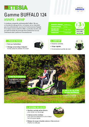 राइडिंग लॉन मोवर और गार्डन ट्रैक्टर Etesia BUFFALO 124 HVHP2