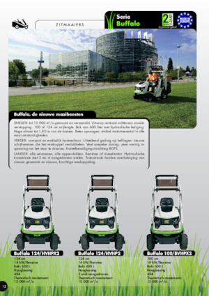 राइडिंग लॉन मोवर और गार्डन ट्रैक्टर Etesia BUFFALO 124 HVHP2