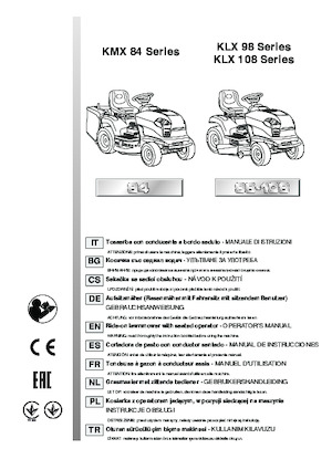 राइडिंग लॉन मोवर और गार्डन ट्रैक्टर Efco EF 108 L/16 K