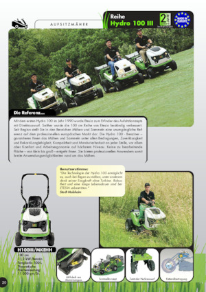 राइडिंग लॉन मोवर और गार्डन ट्रैक्टर Etesia HYDRO 100 III
