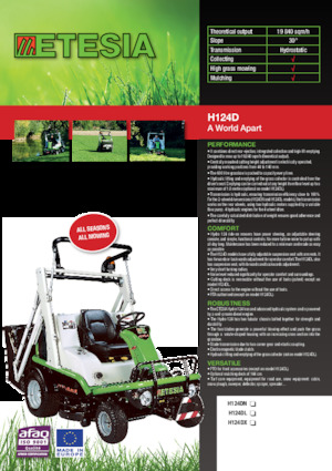 राइडिंग लॉन मोवर और गार्डन ट्रैक्टर Etesia HYDRO 124 DL