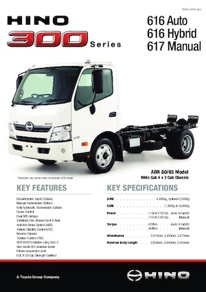 रिजिड चेसिस Hino 300 616 HYBRID 4x2
