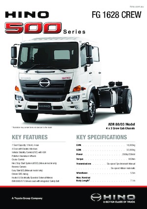 रिजिड चेसिस Hino 500 FG 1628 CREW 4x2