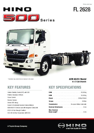 रिजिड चेसिस Hino 500 FL 2628 6x2