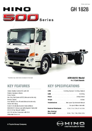 रिजिड चेसिस Hino 500 GH 1828 4x2