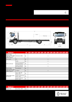 रिजिड चेसिस Renault C CAB2300 460 4X2 R E6