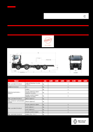 रिजिड चेसिस Renault C P8X2*6 TAG 11L E6