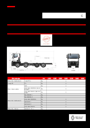 रिजिड चेसिस Renault C P8X2*6 TAG 11L E6