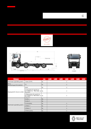 रिजिड चेसिस Renault C P8X2*6 TAG 11L E6