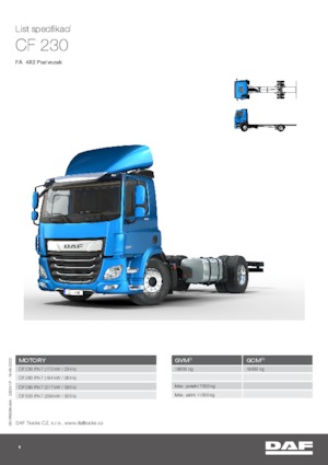 रिजिड चेसिस DAF CF 230 FA