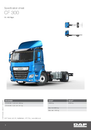 रिजिड चेसिस DAF CF 300 FA