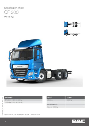 रिजिड चेसिस DAF CF 300 FAG