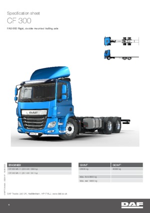 रिजिड चेसिस DAF CF 300 FAS