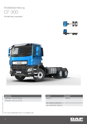 रिजिड चेसिस DAF CF 300 FAT Construction
