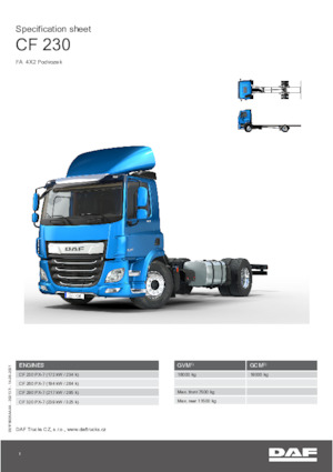 रिजिड चेसिस DAF CF 320 FA