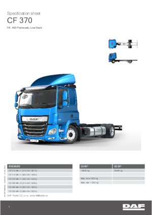 रिजिड चेसिस DAF CF 370 FA Low Deck