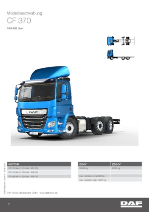 रिजिड चेसिस DAF CF 370 FAG