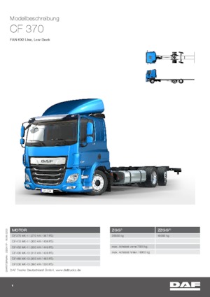 रिजिड चेसिस DAF CF 370 FAN Low Deck