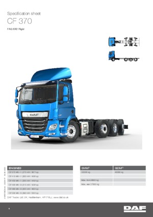 रिजिड चेसिस DAF CF 370 FAQ