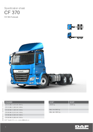 रिजिड चेसिस DAF CF 370 FAT