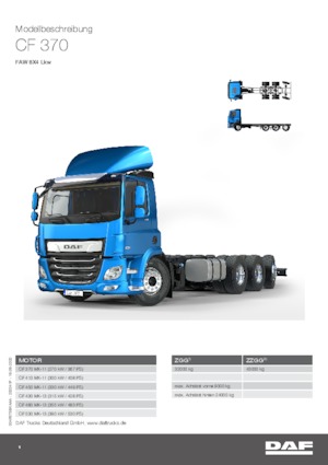 रिजिड चेसिस DAF CF 370 FAW