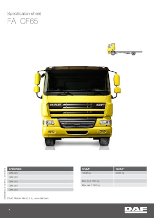 रिजिड चेसिस DAF CF 65.220 FA DC