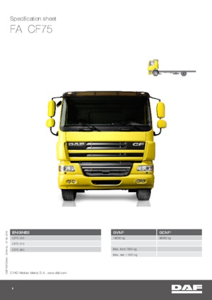 रिजिड चेसिस DAF CF 75.310 FA SC