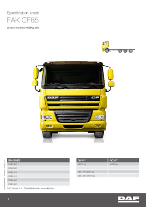 रिजिड चेसिस DAF CF 85.410 FAK