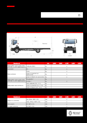 रिजिड चेसिस Renault D 18 HIGH K P4X2 320E6