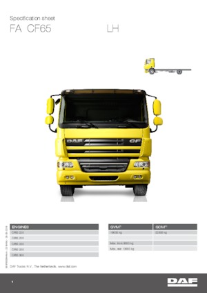 रिजिड चेसिस DAF CF 65.220 FA LH