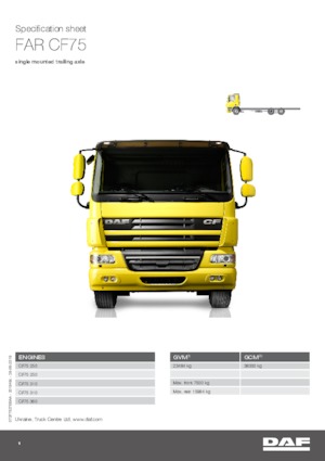 रिजिड चेसिस DAF CF 75.250 FAR