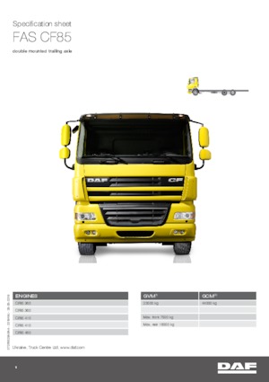 रिजिड चेसिस DAF CF 85.360 FAS