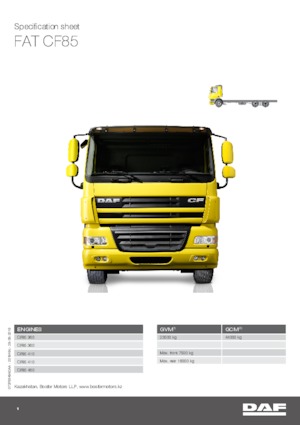रिजिड चेसिस DAF CF 85.360 FAT