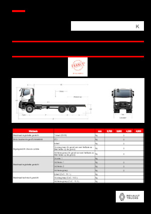 रिजिड चेसिस Renault K P6X6 HEAVY 11L E6