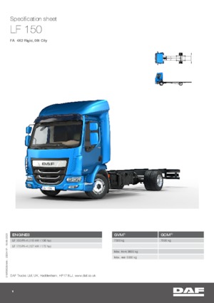 रिजिड चेसिस DAF LF 150 FA