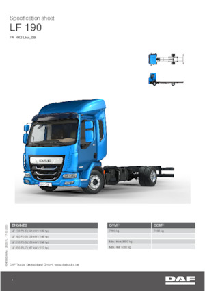 रिजिड चेसिस DAF LF 170 FA 08t