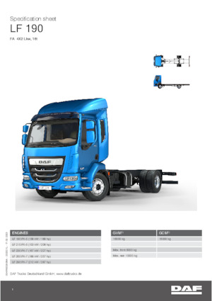रिजिड चेसिस DAF LF 260 FA 16t