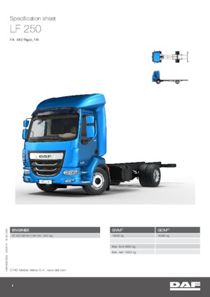 रिजिड चेसिस DAF LF 250 FA 16t