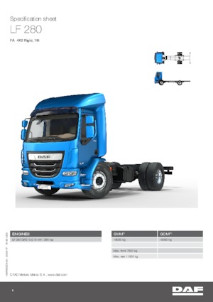 रिजिड चेसिस DAF LF 280 FA 19t