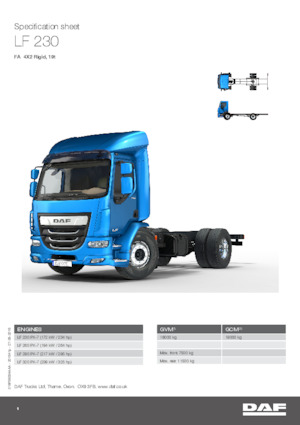 रिजिड चेसिस DAF LF 290 FA 19t