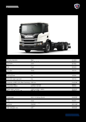 रिजिड चेसिस Scania P 250 B6x4NA