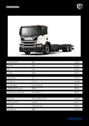 रिजिड चेसिस Scania P 280 B6x2NA