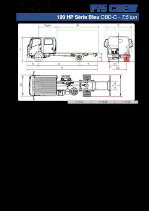 रिजिड चेसिस Isuzu P75 Q Crew