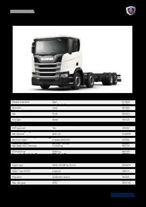 रिजिड चेसिस Scania R 280 B8x2*6NA