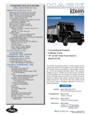 रिजिड चेसिस Mack RD690S CA49 EM7-300 E-TECH 6x4