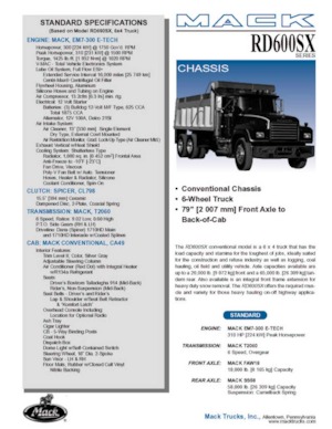 रिजिड चेसिस Mack RD690SX CA49 EM7-300 E-TECH 6x4
