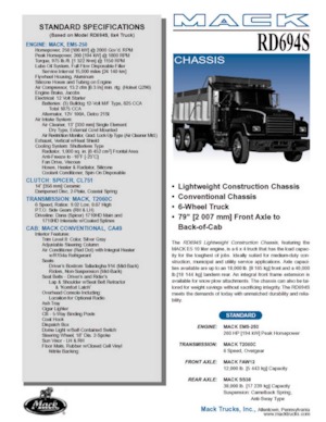 रिजिड चेसिस Mack RD694S CA49 EM5-250 6x4