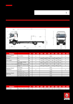 रिजिड चेसिस Renault T 480.18 4x2 R LOW E6