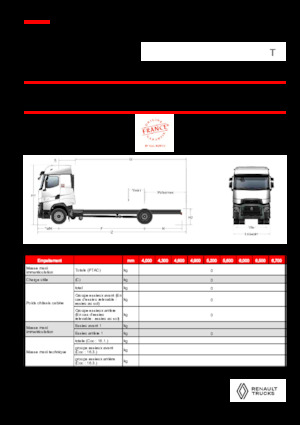 रिजिड चेसिस Renault T HIGH P4X2 LOW 13L E6